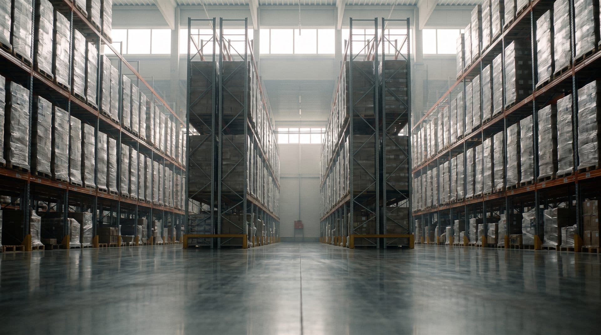 Palletized case-pack inventory in a distribution warehouse